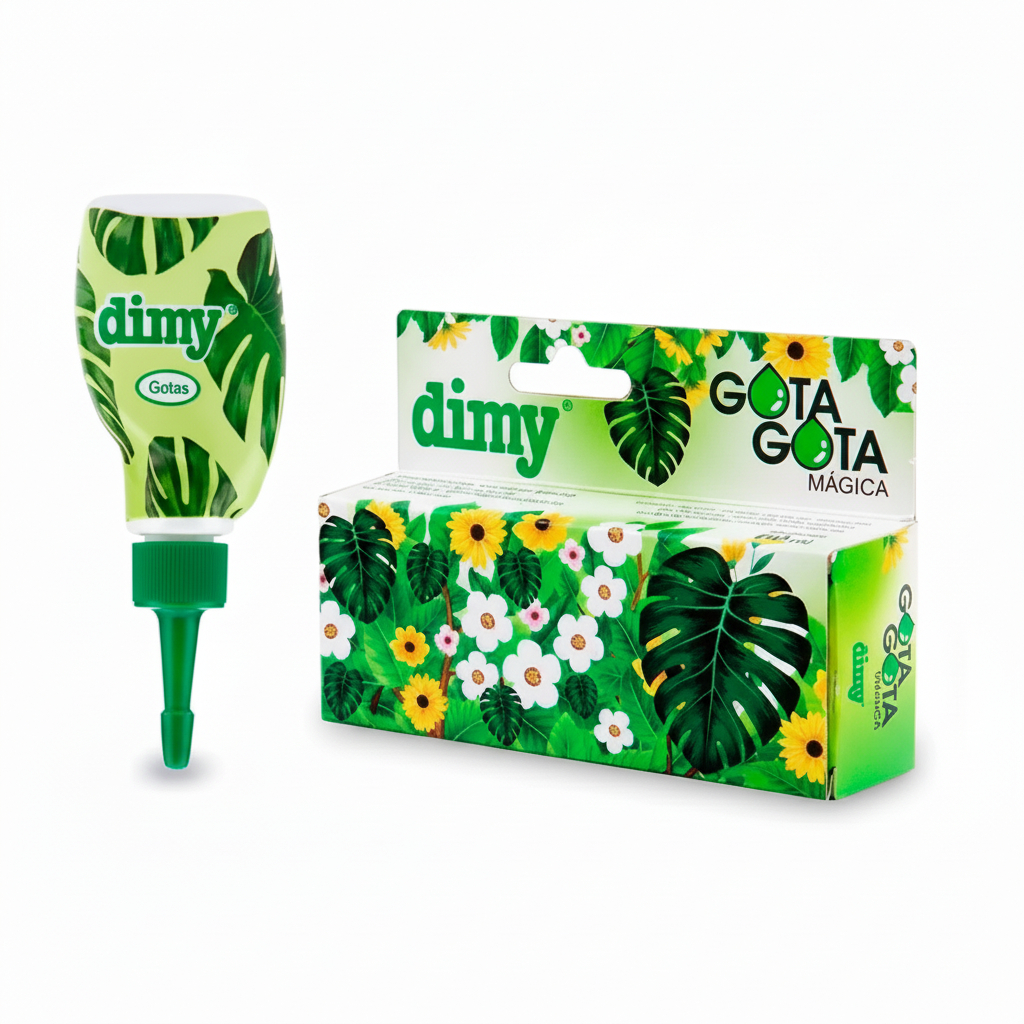 Gota a Gota Fertilizante Plantas Pingo Magico Flores Jardinagem Dimy 50 ml 1, 3 ou 5 unidades