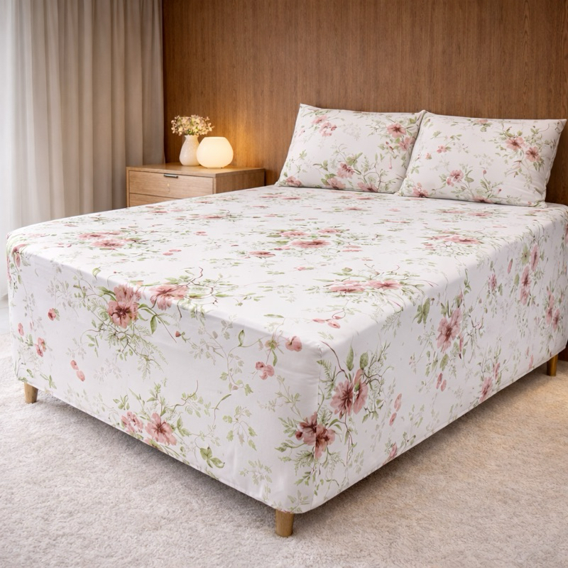 Capa Luva Cama Box Casal Conjugada 3 Peças Toque Algodão Super Macio em Oferta na Shopee