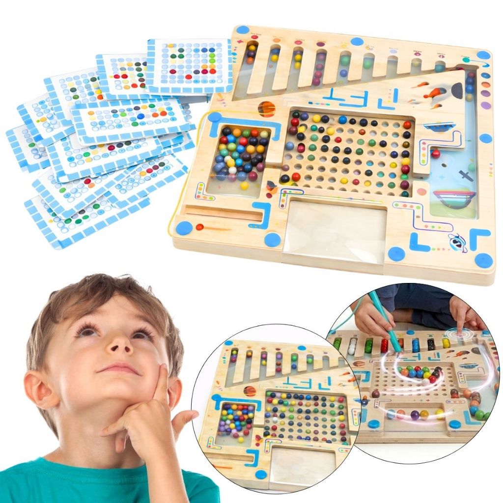 Labirinto Magnético Brinquedo Educativo Pedagógico Desenvolvimento Infantil Com Imã Concentração