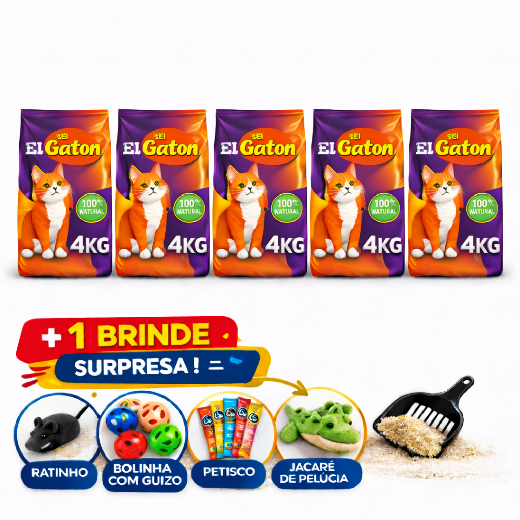 Areia de Gato Pacotes de Areia Sanitária Antiodor Tira Cheiro Gatos Tradicional 100% Natural