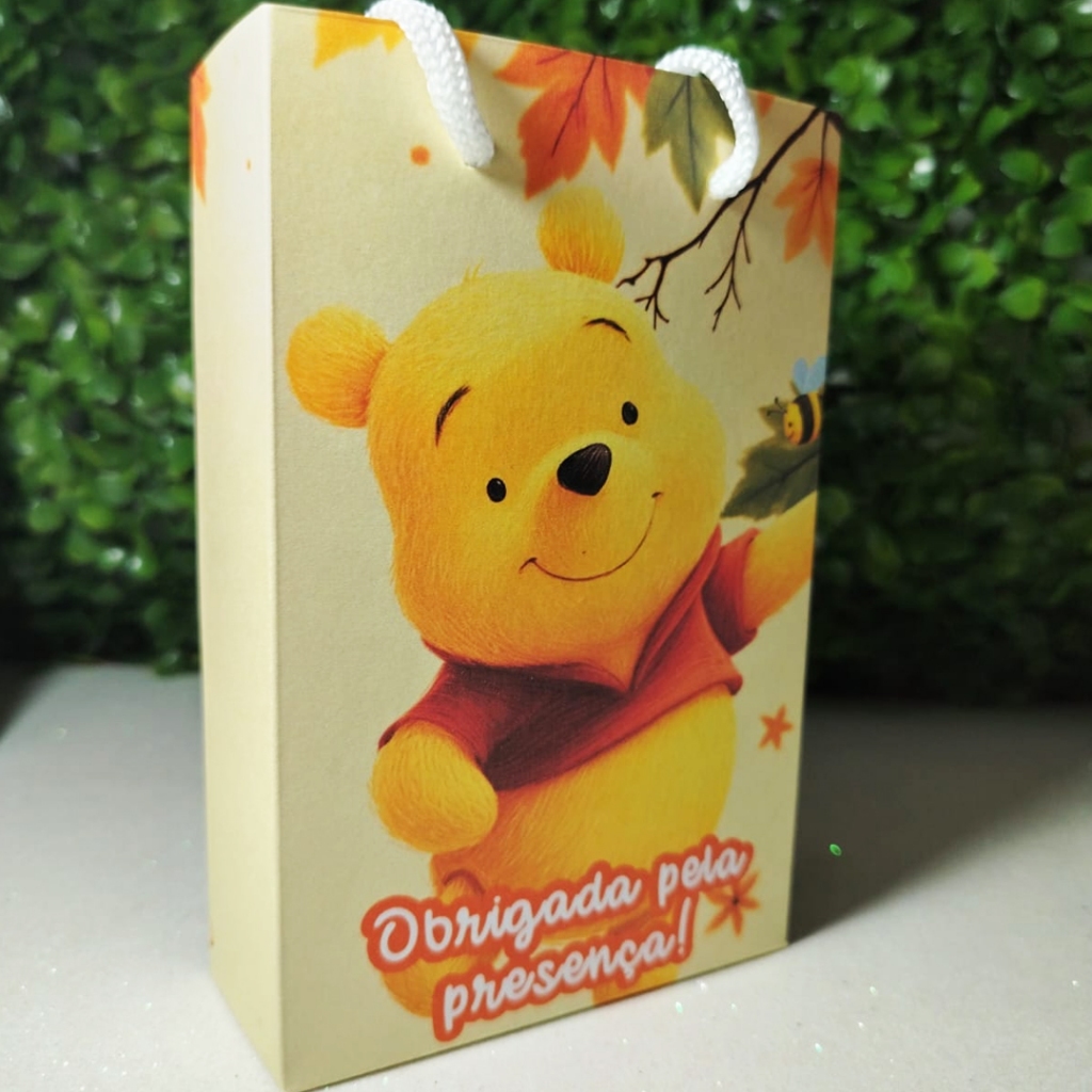 URSINHO POOH Sacolinha Festa Aniversário Infantil PEGUE E MONTE Lembrancinha Mimos