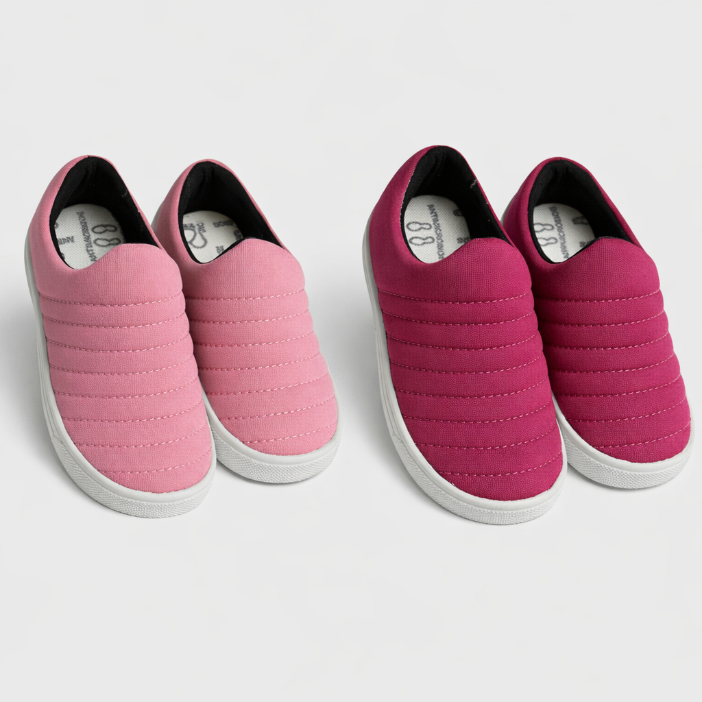 Kit 2 Pares Tênis Calce Fácil Infantil Slip On Conforto Escolar Leve Casual Menina
