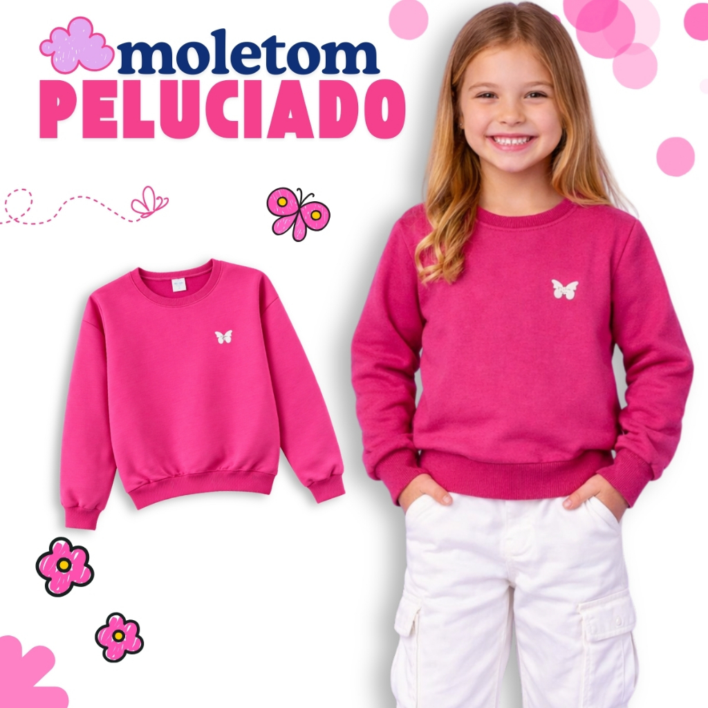 Casaco Moletom Menina Peluciado – Quentinho