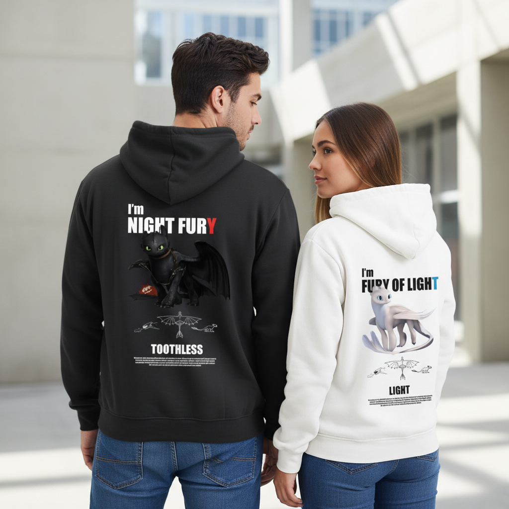 Kit Conjunto Casal 2 Moletom Canguru com Goro Furia da Noite Blusa de Frio Casaco Quente EnvioRápido