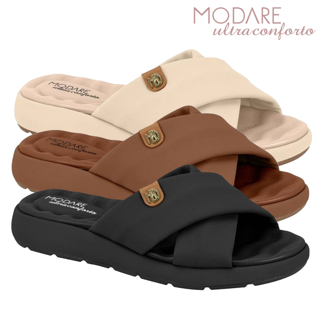 Sandália Feminina Modare Chinelo Ortopédico Casual Esporão Ultraconforto Tiras Confortável Original