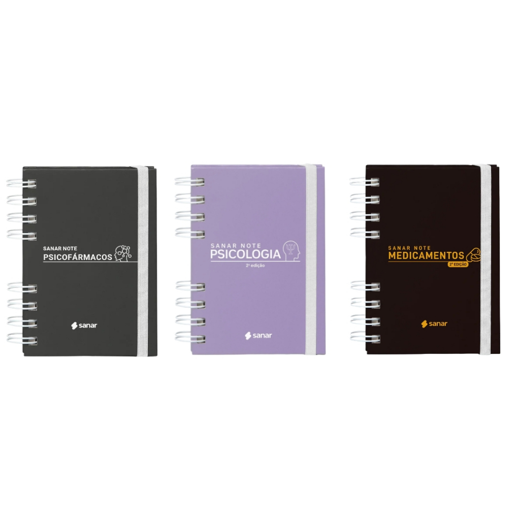 Sanar Note Psicologia + Sanar Note Psicofármaco + Sanar Note Medicamentos