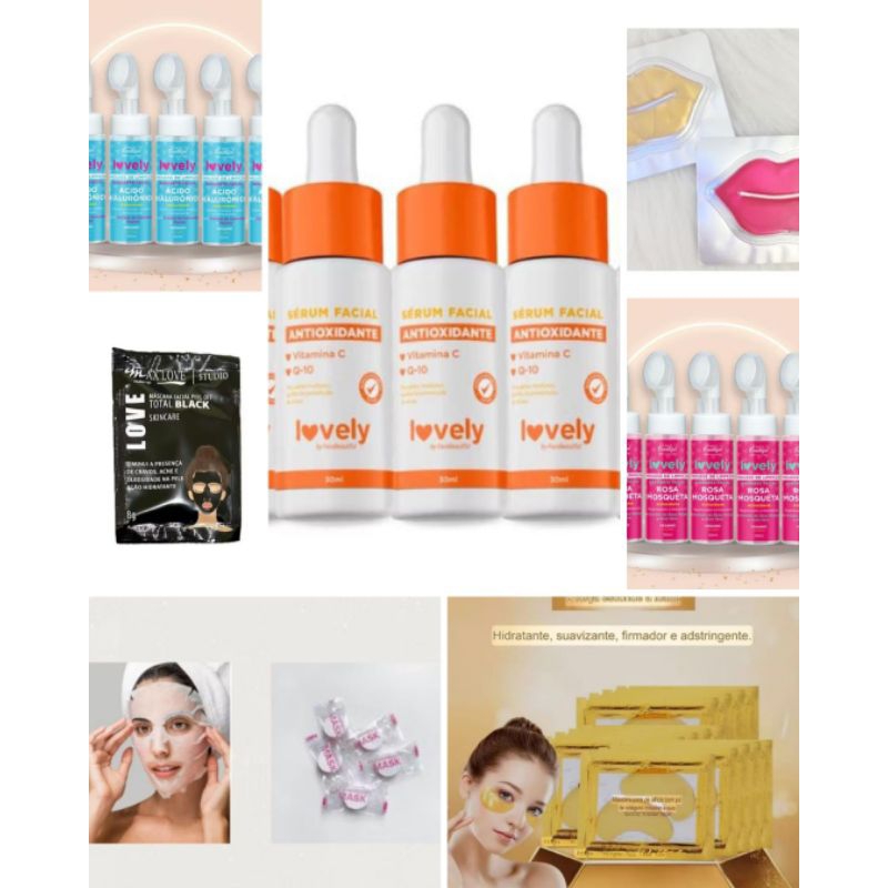 Kit Skincare Completo Cuidados com a Pele – Limpeza Facial, Sérum, Máscara para Olheiras e Rotina de Skincare