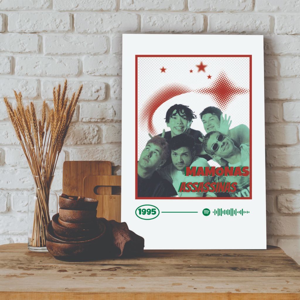 Quadro decorativo mamonas assassinas banda dinho bento julio samuel sergio decoração para fã quarto