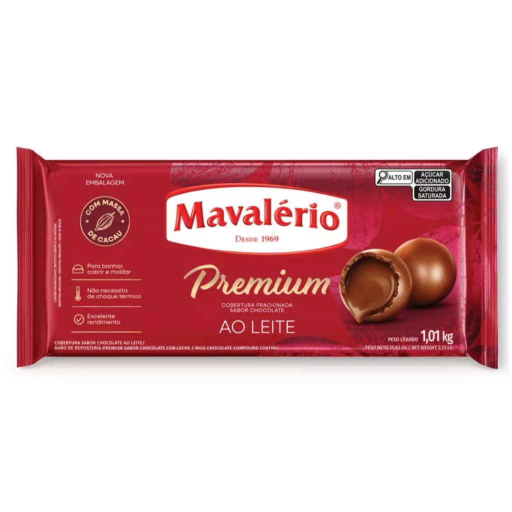 Barra De Chocolate Mavalerio Ao Leite Premium 1kg em Oferta na Shopee