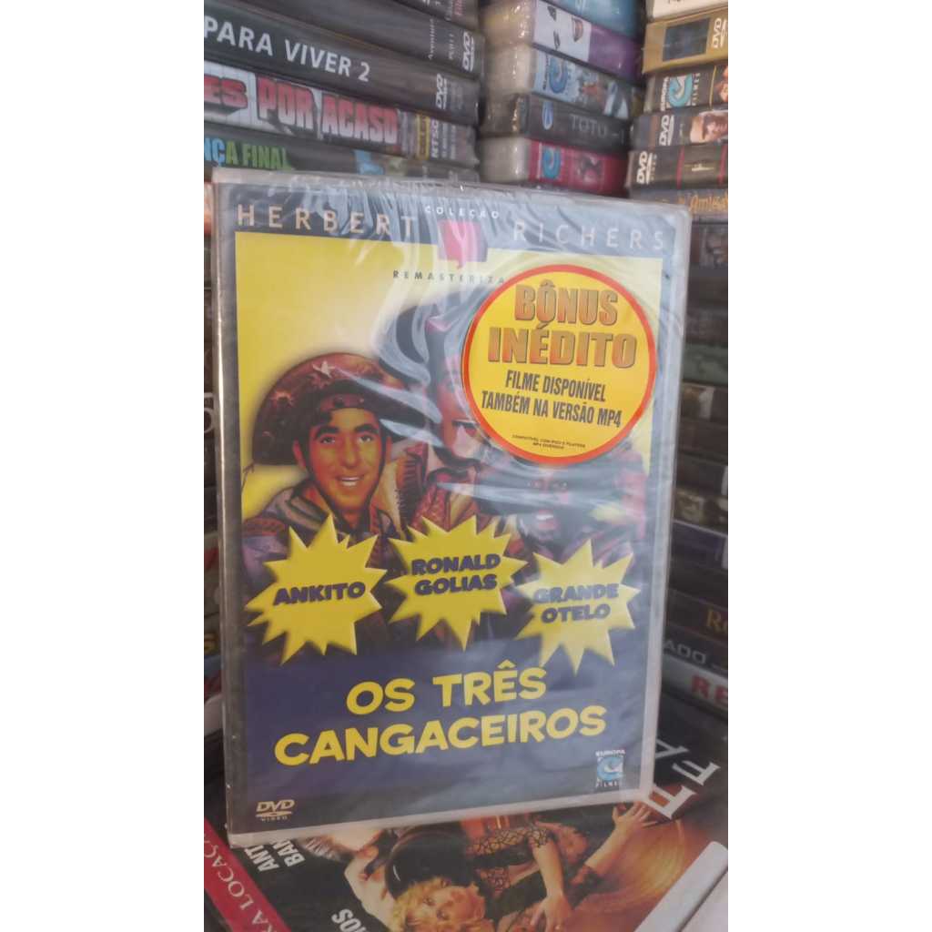 dvd ( Lacrado) os tres cangaceiros - raro  1959/1962 Herbert Richers + versão Mp4 Ronald Golias, Grande Otelo e Ankito,