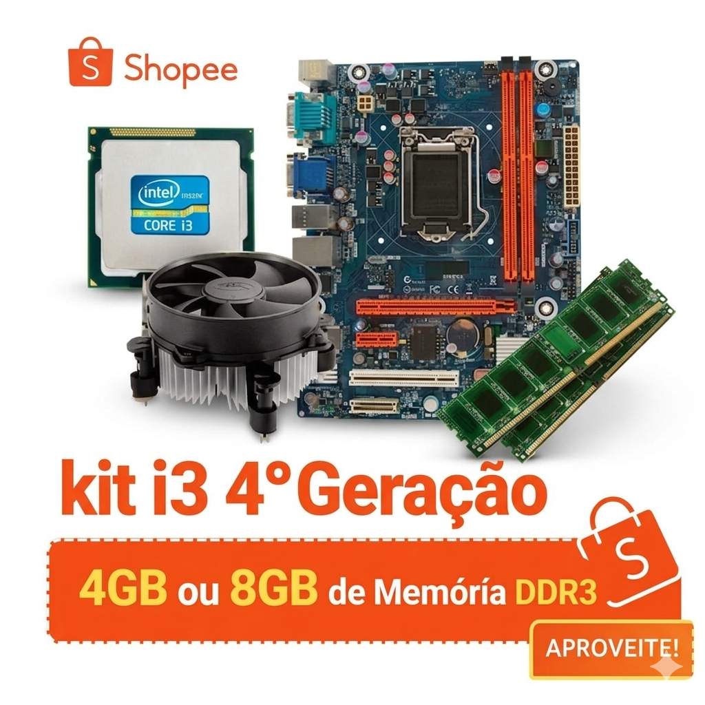 Kit 1150 i3/i5  4ªGeração +4GB DDR3 ou  8GB DDR3  Placa Mãe Positivo PHI81DL