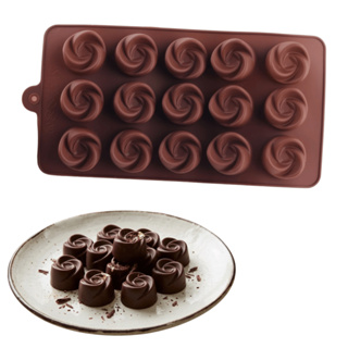 Molde de Silicone Rosas de Chocolate Sabonete Resina Velas Forma Espiral Bala Doces em Oferta na Shopee