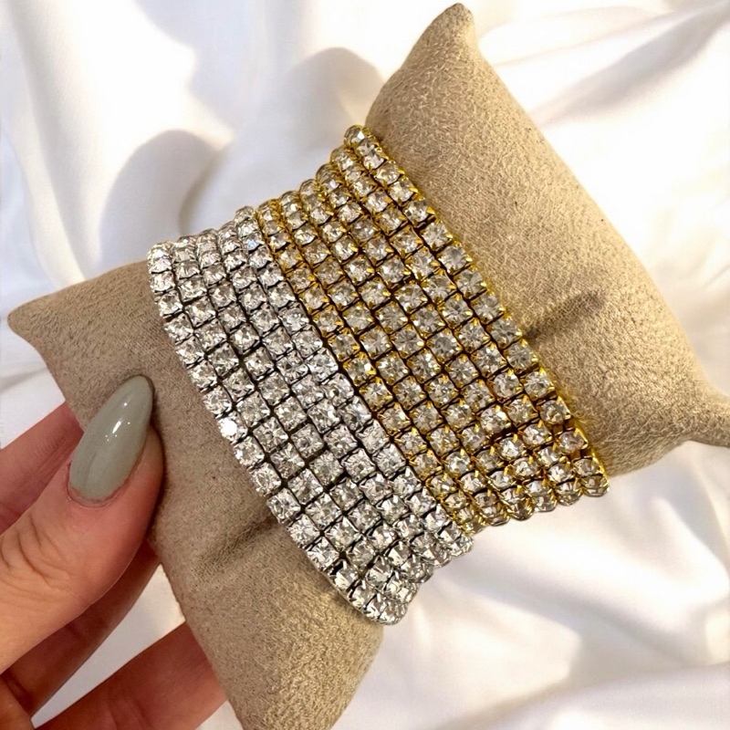 Pulseira Zircônia Strass Brilhante Para presente em Oferta na Shopee