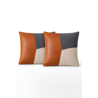 Kit 2 Capas de Almofada 45x45 Decorativa Linho e Couro Sintético Moderna Sala ,Sofá  E Cama em Oferta na Shopee