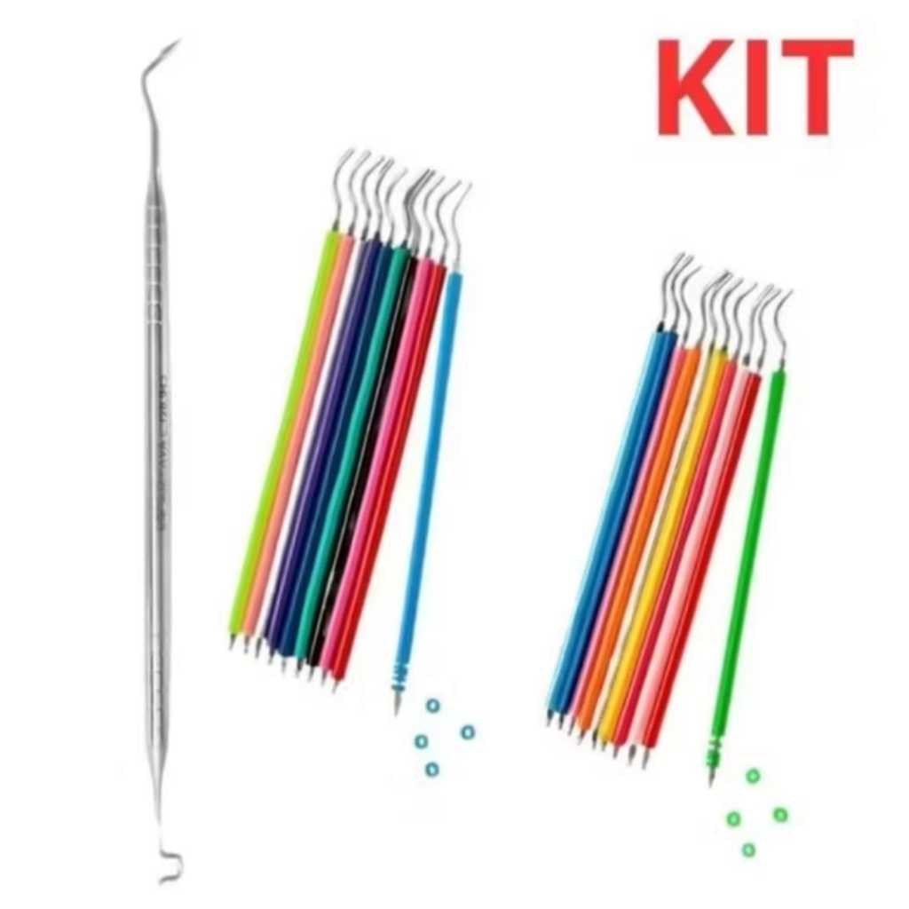Kit 1000 Borrachinhas Para Aparelho, Cores Sortidas + Colocador Inox