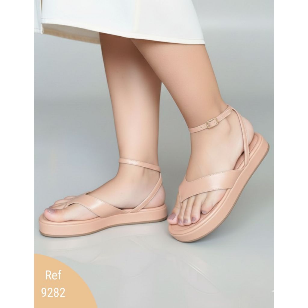 Sandália Plataforma Feminina Tira Larga com Fivela | Flatform Casual Conforto Luxo Promoção de Fábrica Envio Rápido