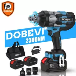 Chave De Impacto 2300n.m Dobevi Sem Escovas + 2 Baterias Azul 110/ 127/220v