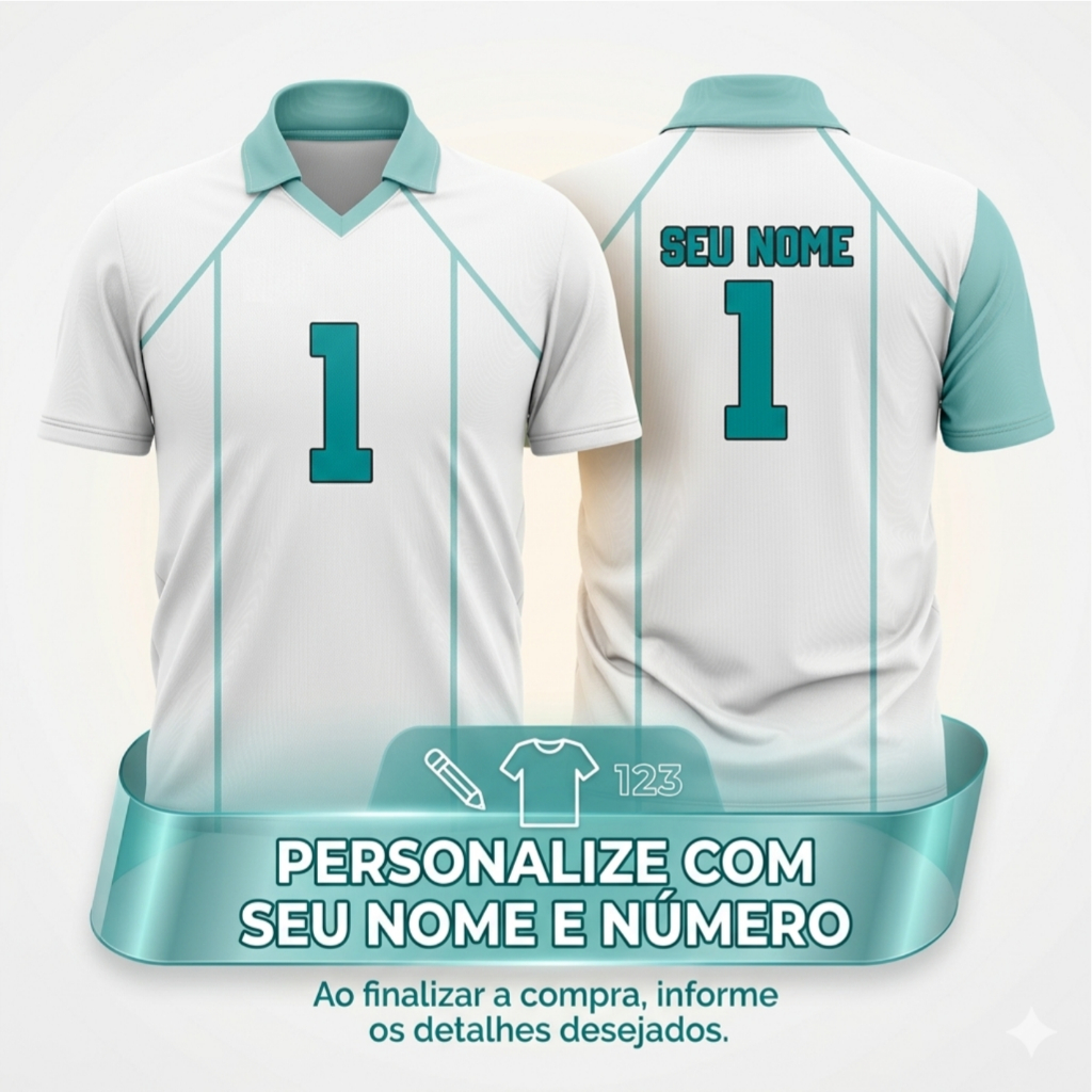 Detalhes do Camiseta Dry Fit Premium Uniforme Aoba Johsai Nome e Número Personalizável Anime Haikyuu