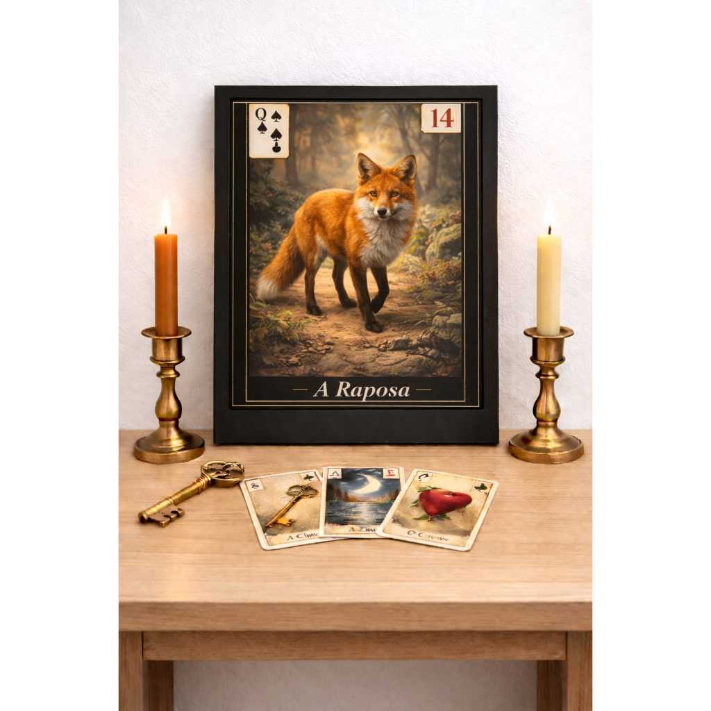 Quadro Decorativo Baralho Cigano Carta Raposo carta 14 Placa Decorativa MDF Envio Imediato Hoje