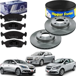 Discos E Pastilhas Freio Dianteiro Chevrolet Onix Prisma Cobalt 1.0 1.4 1.8 8V 2012 2013 2014 2015 2016 2017 2018 2019