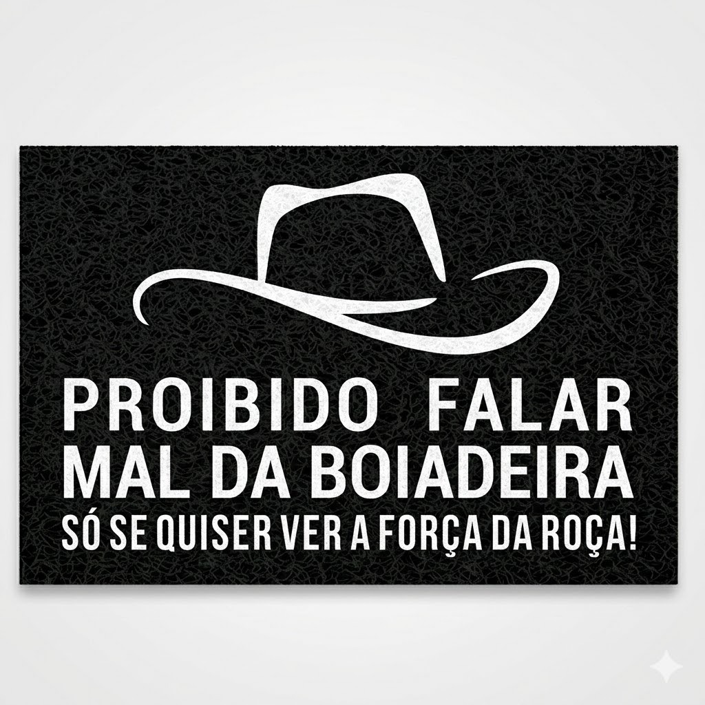 Tapete Capacho Boiadeira Rodeio antiderrapante de entrada casa 70x30