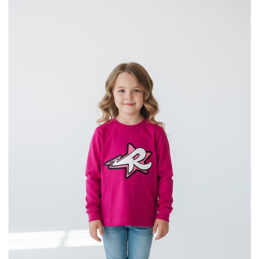 camiseta da emily vick grupo dos rosas manga longa infantil