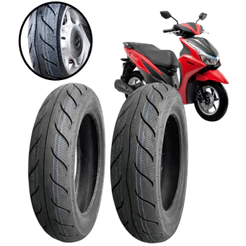 Par Pneus Kenda 110/90-12 + 100/90-12 k6009 Yamaha Fluo 125 K6009F Traseiro Dianteiro