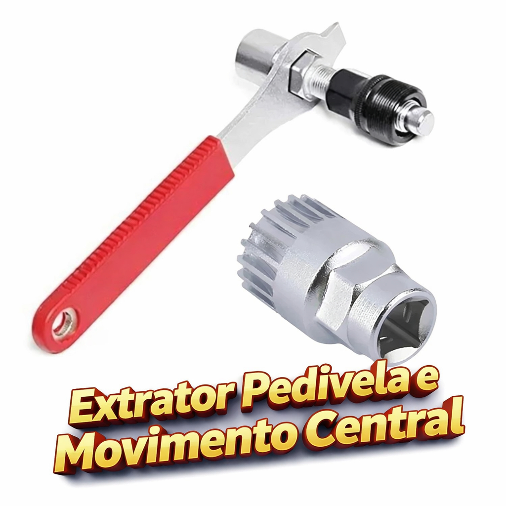 Chave Extrator Pedivela Com Cabo Sacador + Saca Movimento Central