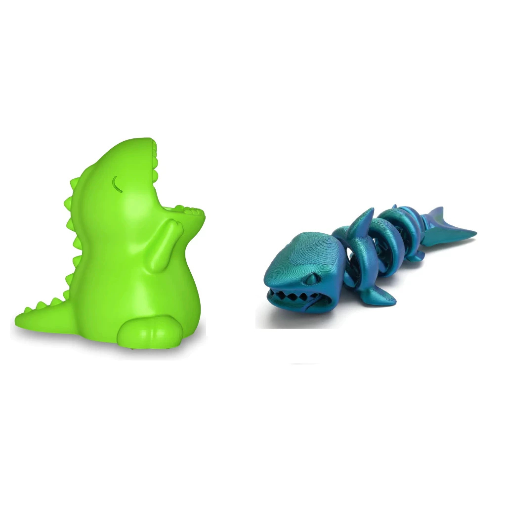 Porta-lápis Canetas Dinossauro + Tubarão Articulado Flexível