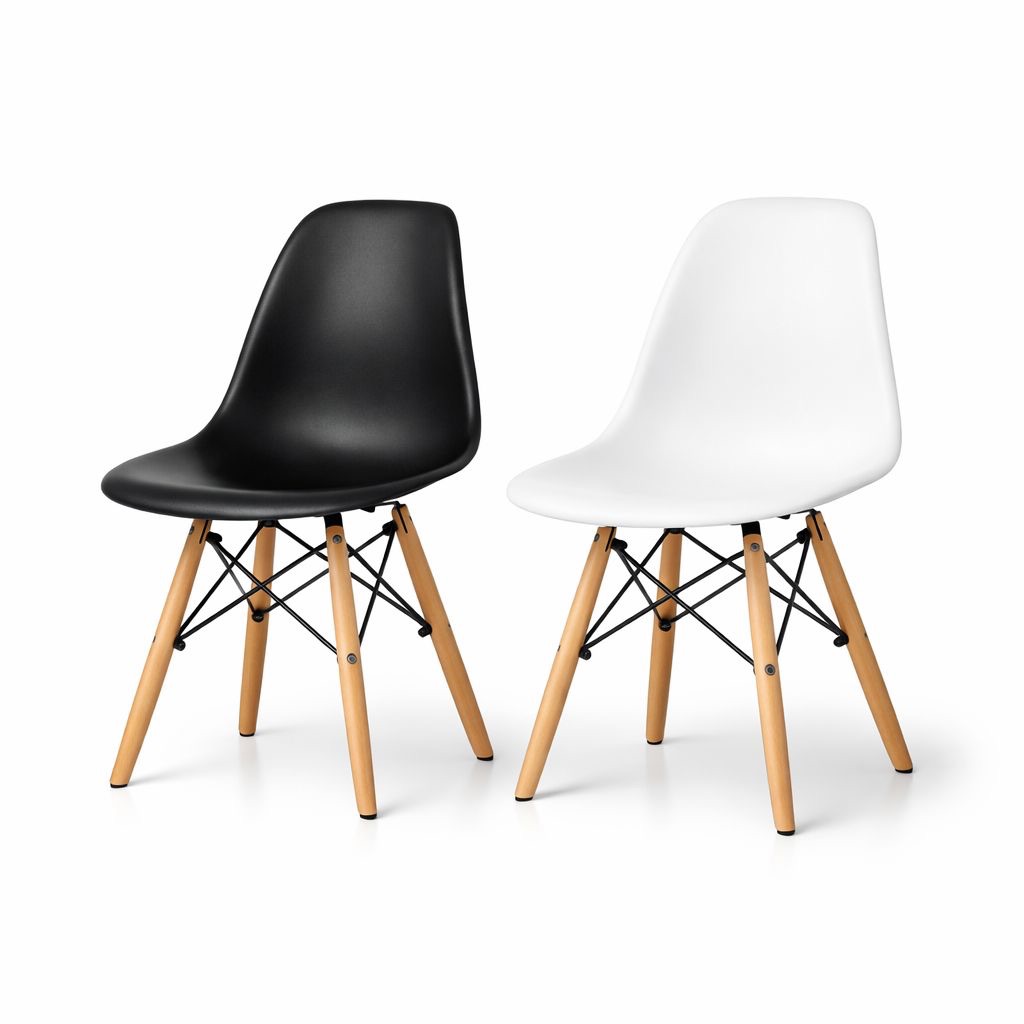 Kit 2 Cadeira Eames Eiffel Pés de Madeira Mesa Escrivaninha QuartoVárias Cores Escritorio