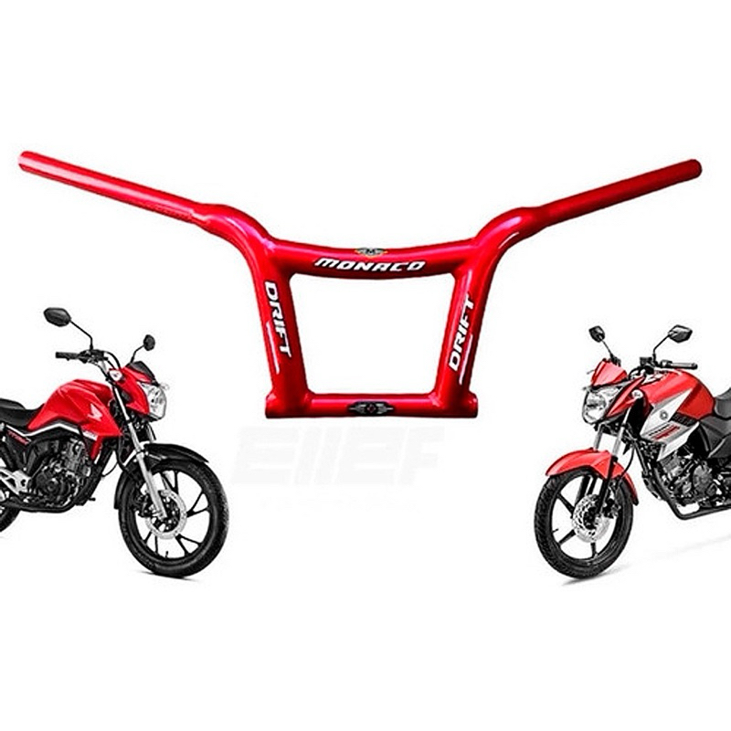 Guidão Mônaco Drift Alto Cg 125 150 160 titan Fan Start Ybr factor