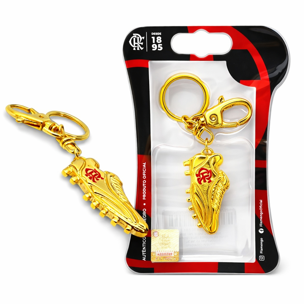 CHAVEIRO FLAMENGO CHUTEIRA OURO OFICIAL