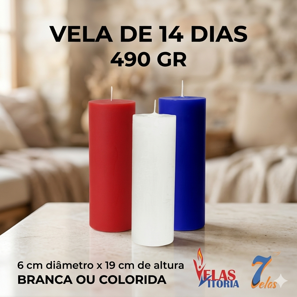 Vela de 14 Dias 490g – Parafina Pura