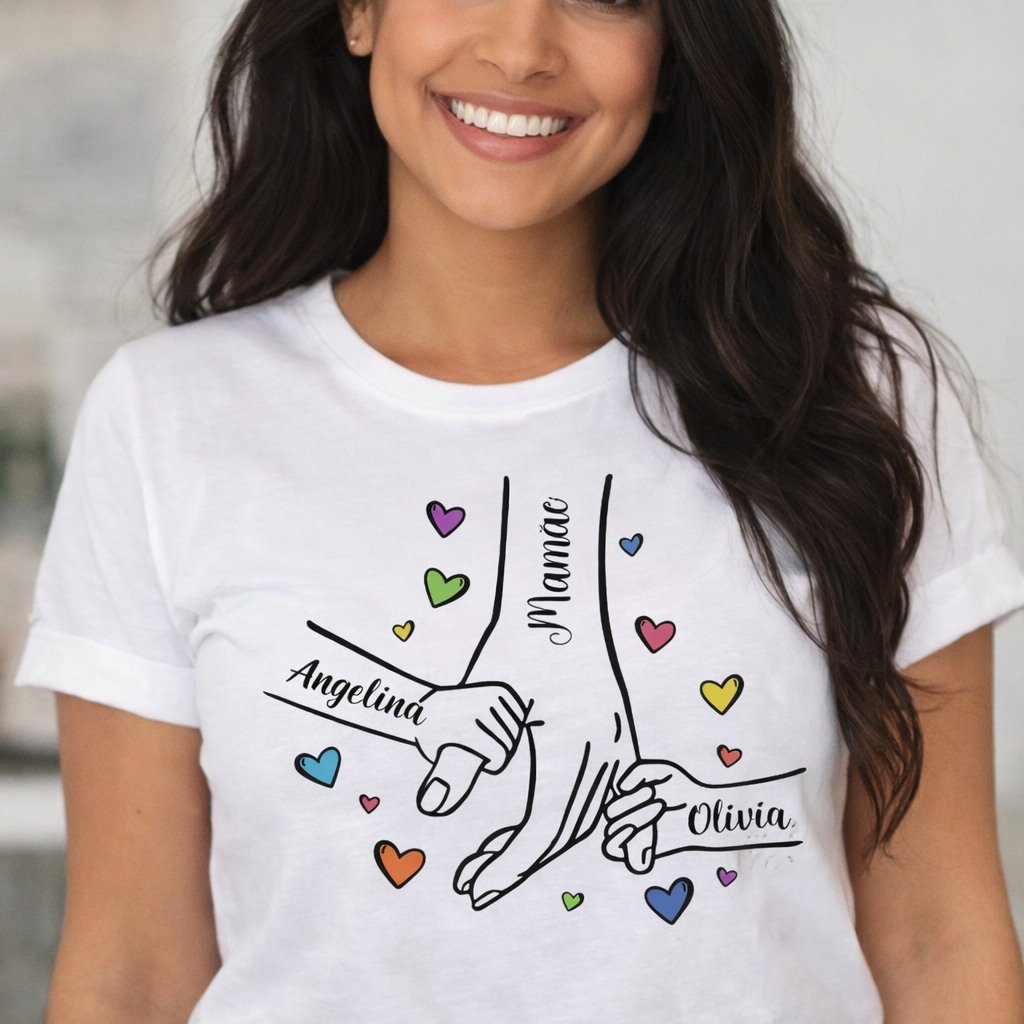 Camiseta Dia das Mães Personalizada com Nome dos Filhos - Presente Dia das Mães