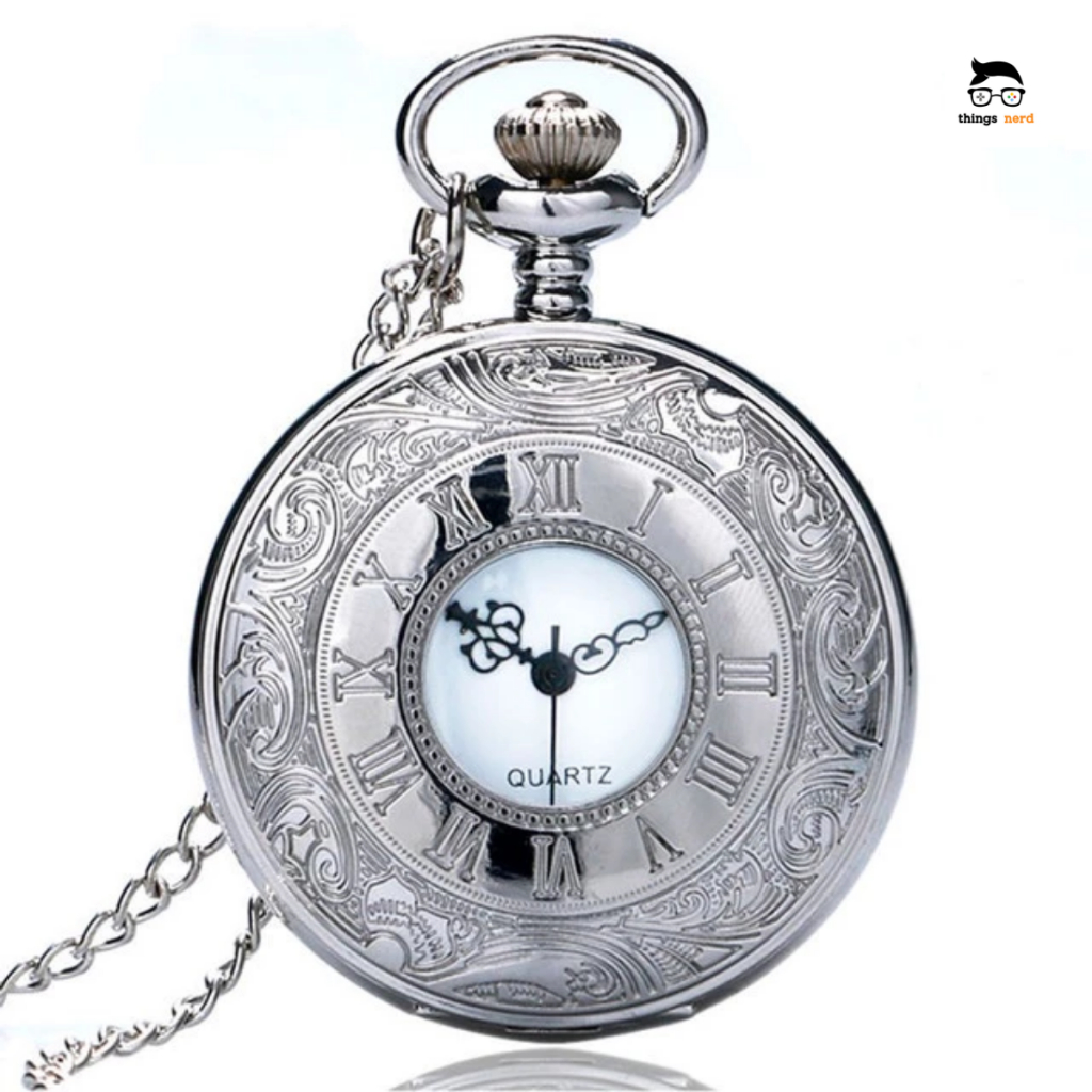 Relógio De Bolso Steampunk Prata Com Corrente Retro Vintage Retro Vitoriano Antigo Relíquia