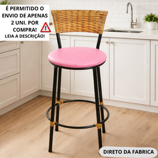 1 BANQUETA ALTA DE JUNCO IMBUIA FIBRA SINTETICA em Oferta na Shopee