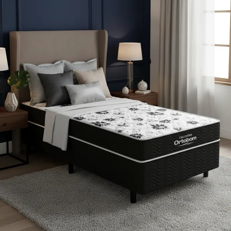Cama Box Conjugada de Espuma Ortobom Union Ortopedic Solteiro 88cm
