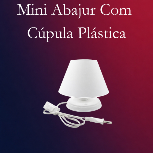 Mini Abajur Infantil Cúpula Plastica Base Branca E27 Bivolt Branco Bege 127/220v