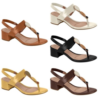 Sandália Feminina Beira Rio Salto Médio Grosso Conforto 8345651 em Oferta na Shopee