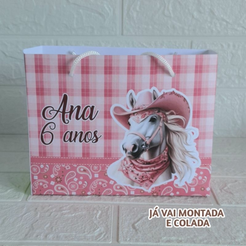 Sacolinha Personalizada Boiadeira  ( já vai montada) Lembrancinha |Aniversário |Festa Infantil
