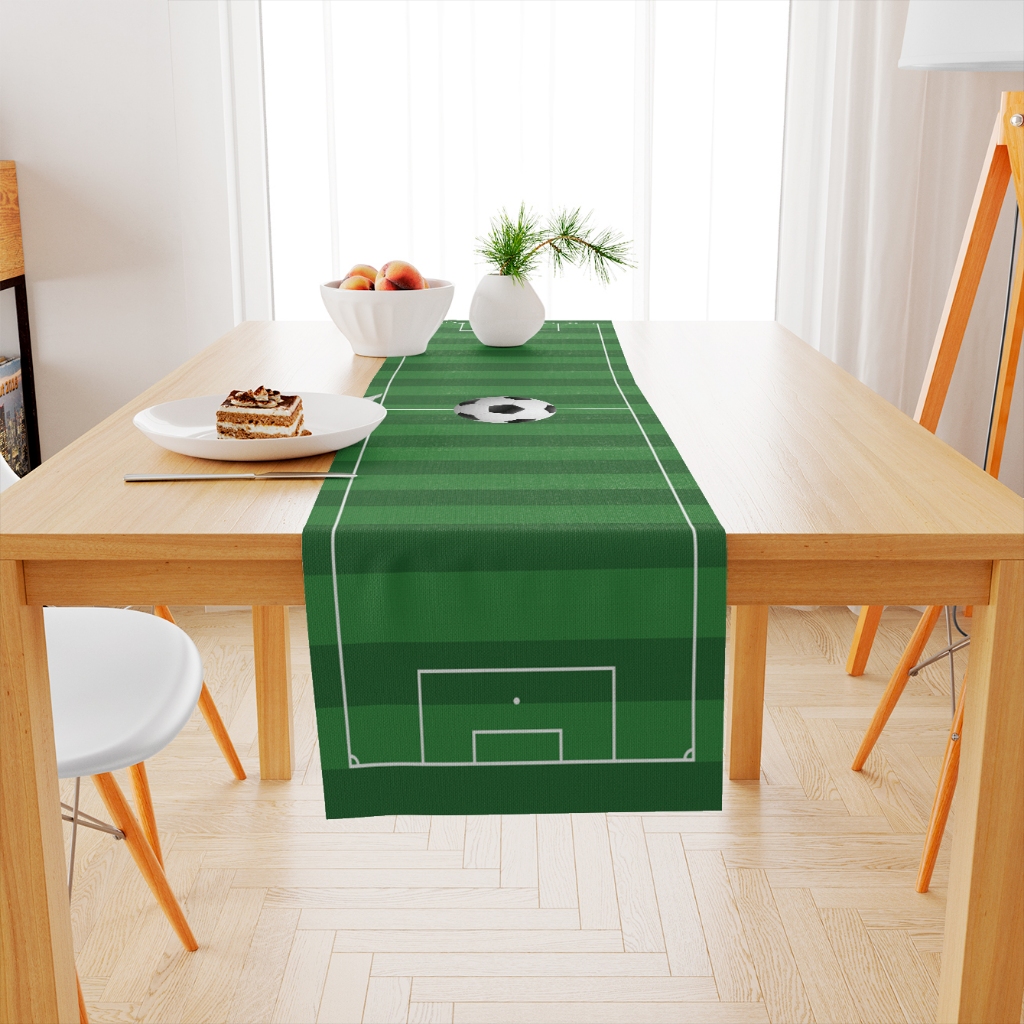 Trilho de Mesa Futebol 1,43x46cm em Poliéster – Decoração Mesa Posta Esporte