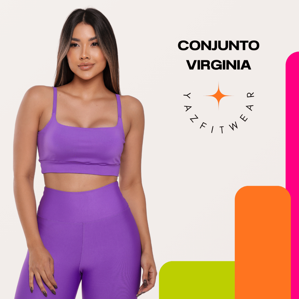 Conjunto Fitness Feminino Virginia Cintura Alta Costas Nua Roupa de Academia Legging Top Suplex em Oferta na Shopee