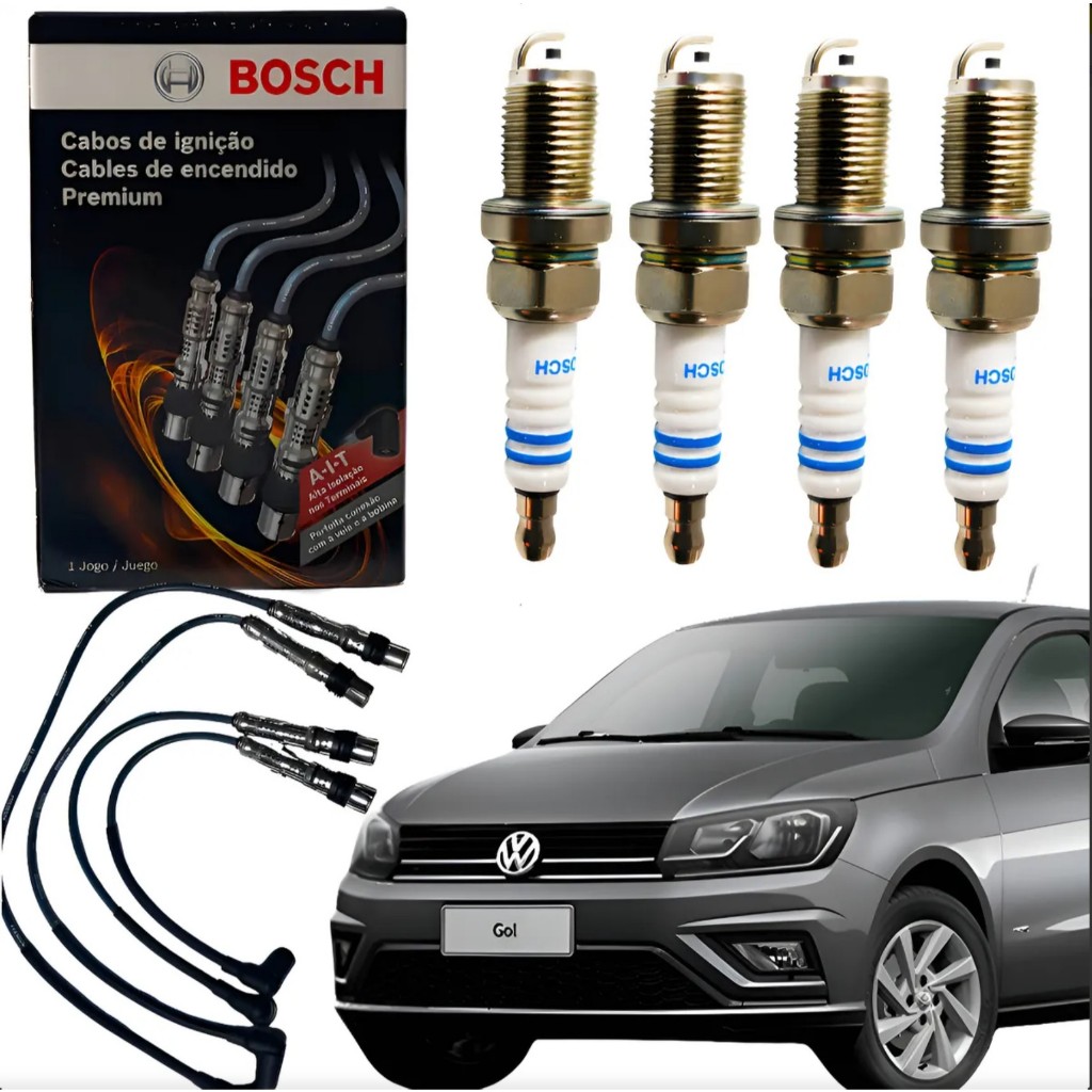 Kit Cabo E Vela Bosch Fox Gol Golf Polo G4 G5 Voyage 1.0 1.6 8v Flex em Oferta na Shopee