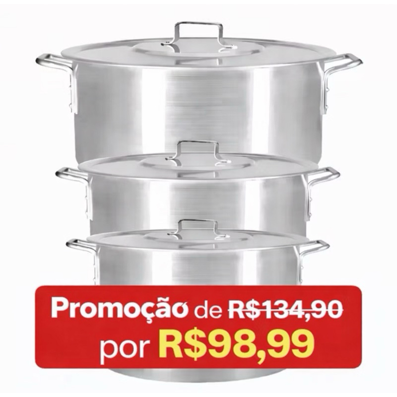 kit panela feijoada em alumínio com entrega imediata . em Oferta na Shopee