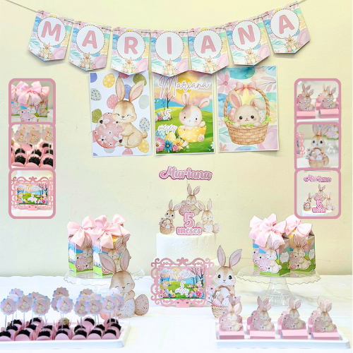 Kit Festa Pascoa Personalizado | Só Bolinho | 100 itens  |  Lembrancinha  |  Aniversário