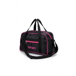 Bolsa Raquete Sport P Multifuncional Leve, Espaçosa e Resistente para Academia/Viagens/Passeios Preto com Rosa