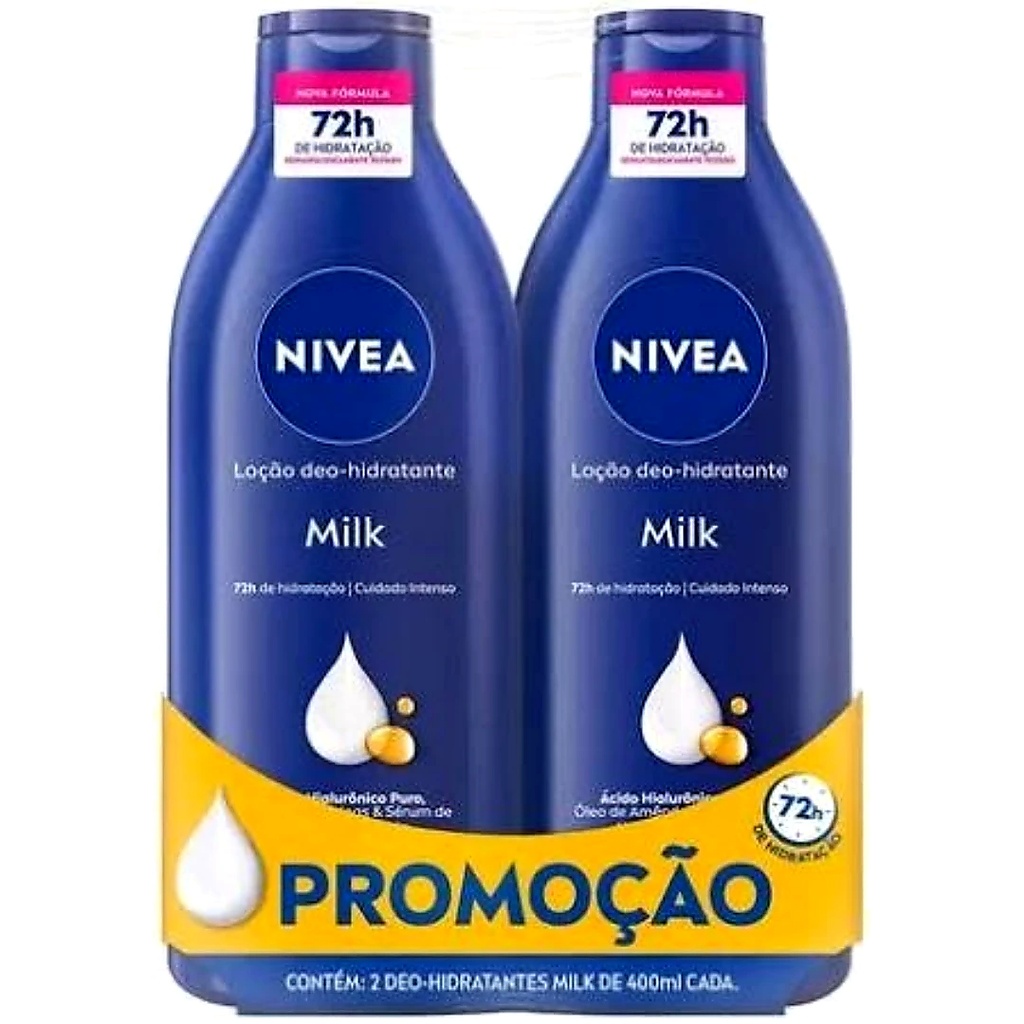 Kit Nivea 2 Hidratante Milk Pele Seca e Extraseca - 400ml BBB 26