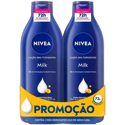 Kit Nivea 2 Hidratante Milk Pele Seca e Extraseca - 400ml