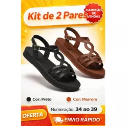 Kit 2 Pares Sandalias Feminina - Conforto, Estilo e Economia