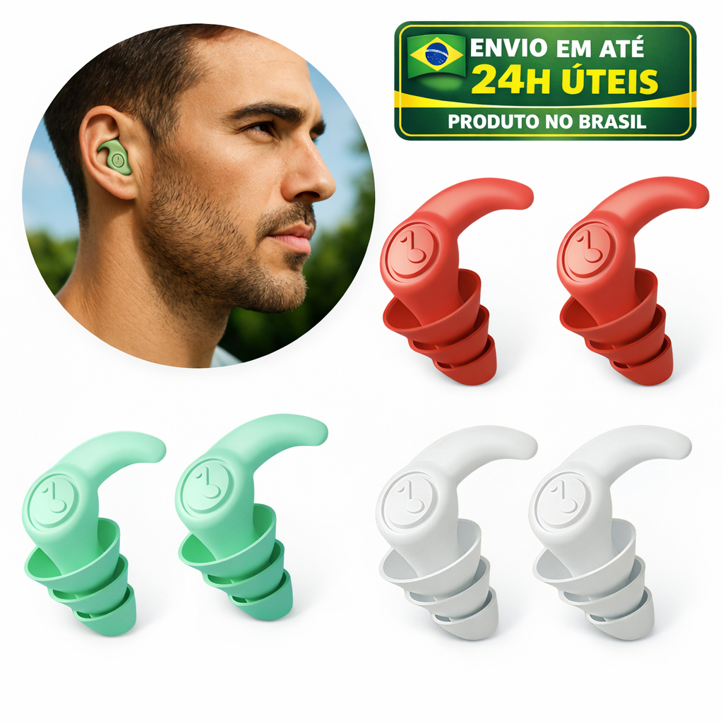 Par De Tampões De Ouvido De Silicone Com Cancelamento De Ruído Multicoloridos Opcionais Para Entretenimento Audiovisual